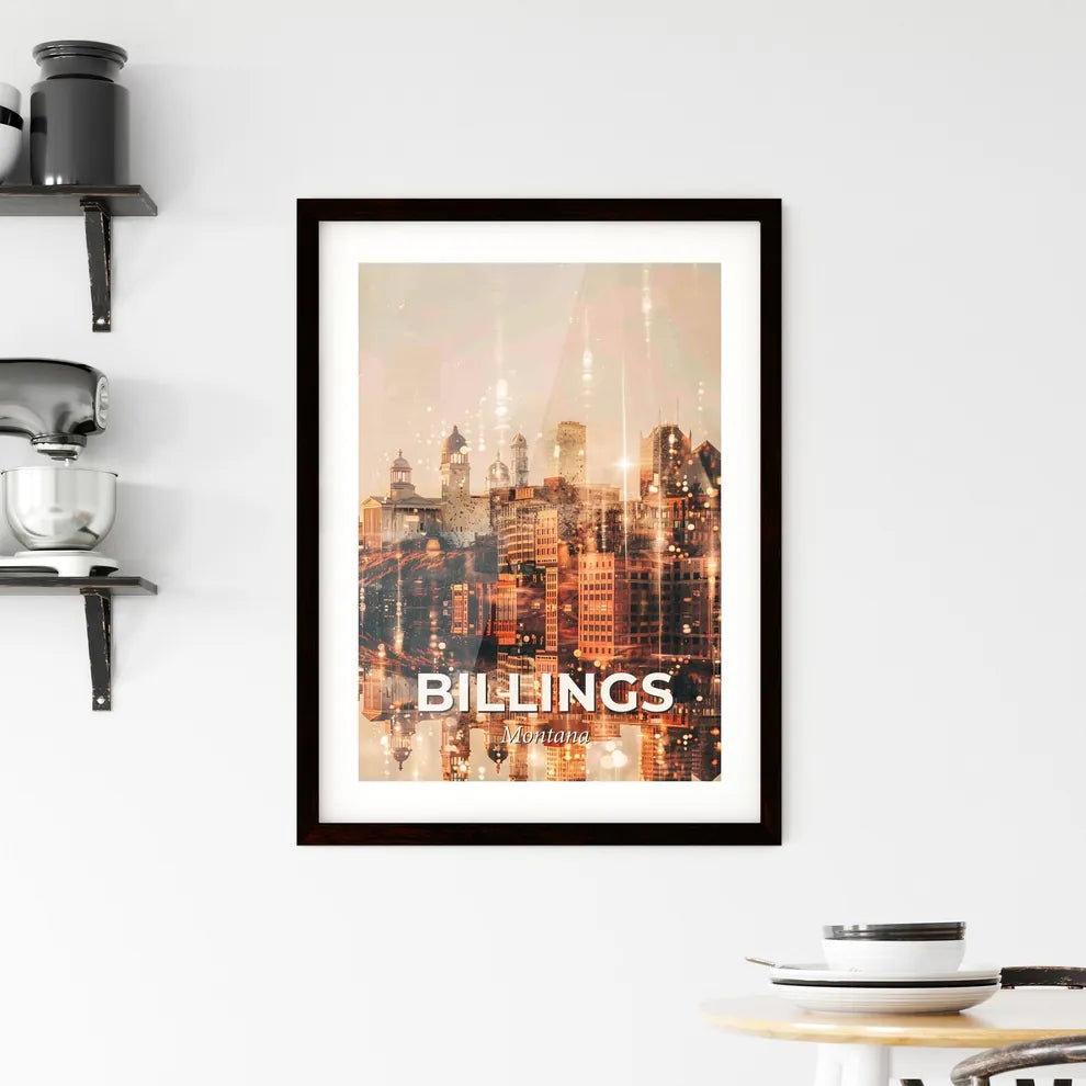 Billings Cityscape Double Exposure Framed Print