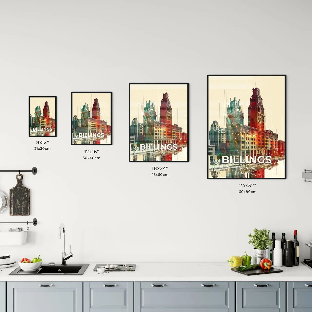 Billings Skyline Poster: Iconic Cityscape Art Office Art