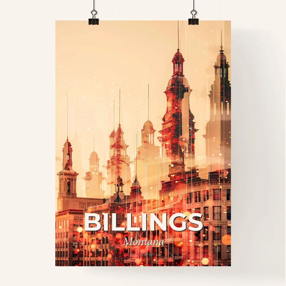 Billings Montana City Skyline Composite Art Poster