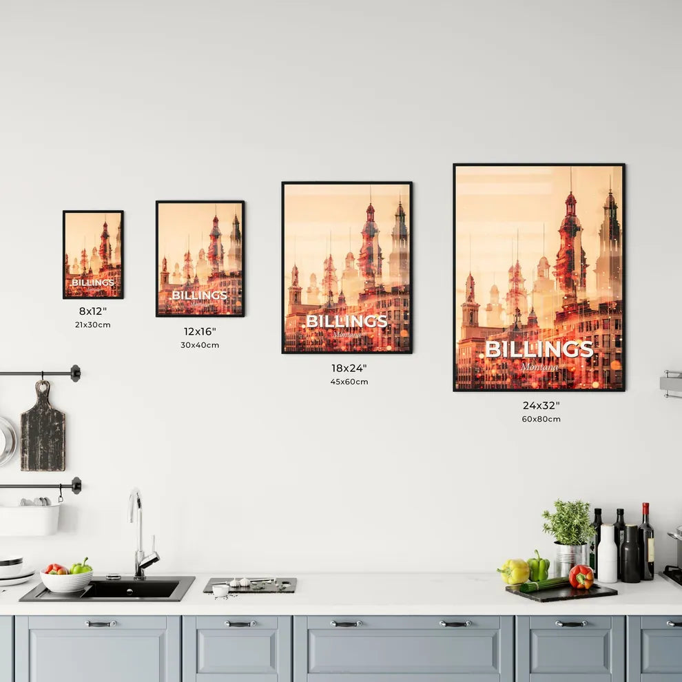 Billings Montana City Skyline Composite Art Office Art