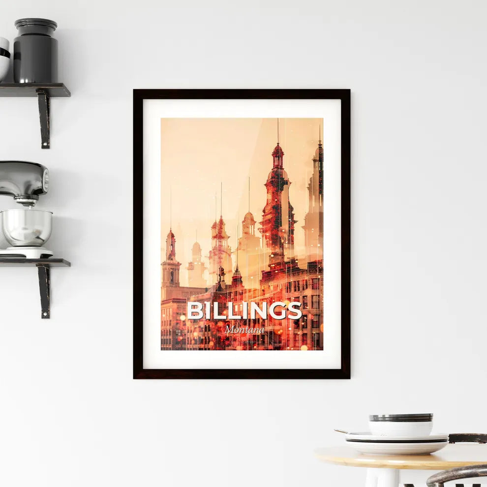 Billings Montana City Skyline Composite Art Framed Print
