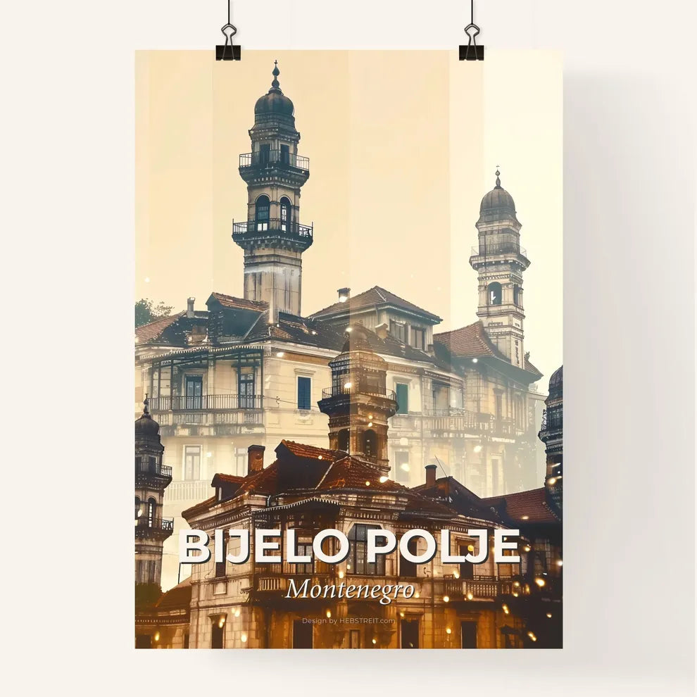 Bijelo Polje Skyline Double Exposure Artistic Poster Poster