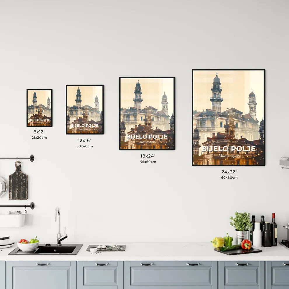 Bijelo Polje Skyline Double Exposure Artistic Poster Office Art
