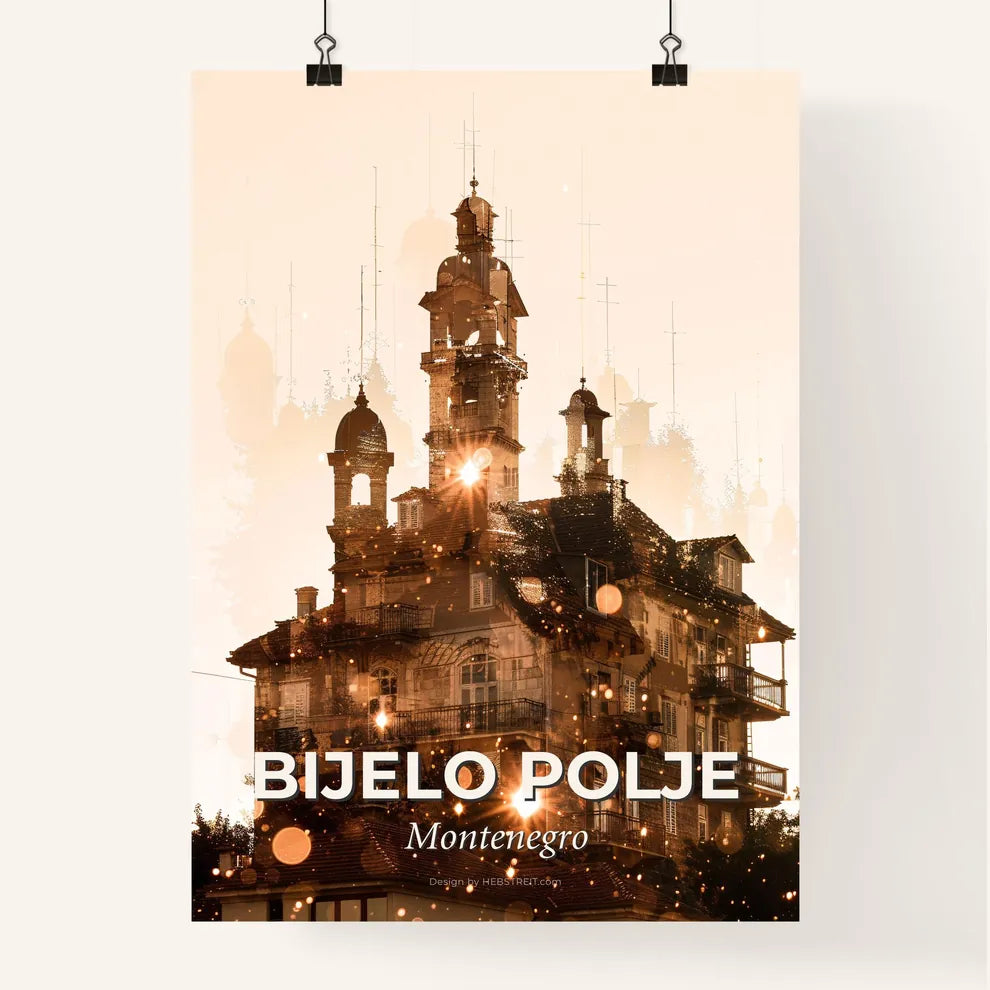 Bijelo Polje City Skyline Compsite Art Poster Poster
