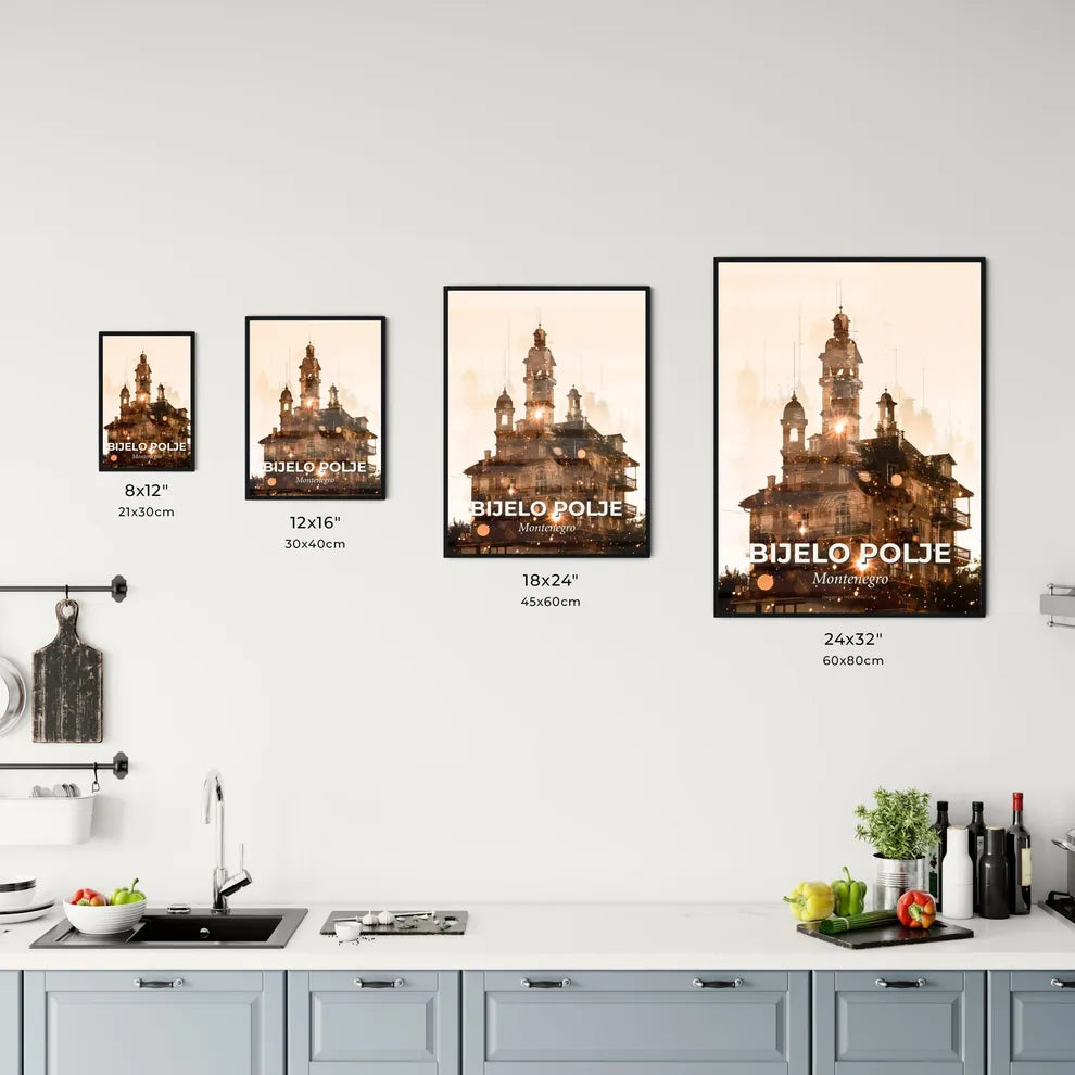 Bijelo Polje City Skyline Compsite Art Poster Office Art