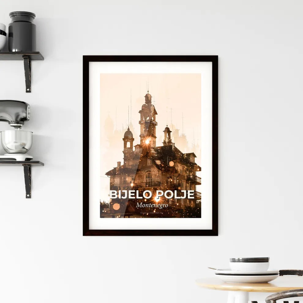 Bijelo Polje City Skyline Compsite Art Poster Framed Print