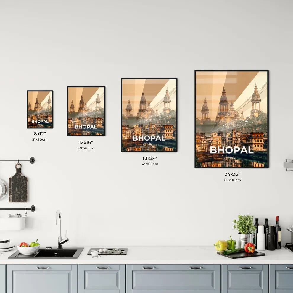 Bhopal: City Icons Skyline Double Exposure Office Art