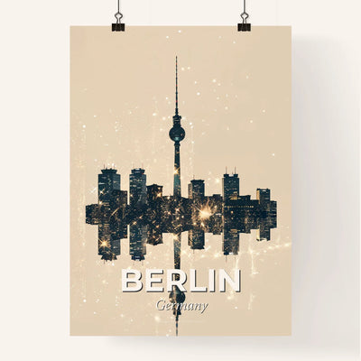 Berlin: Silhouette Skyline With Glittering Sparkles - A city skyline with fireworks