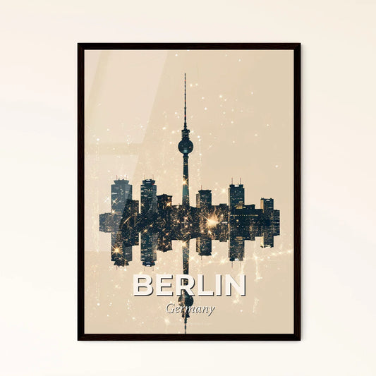 Berlin: Silhouette Skyline With Glittering Sparkles Photo Collage