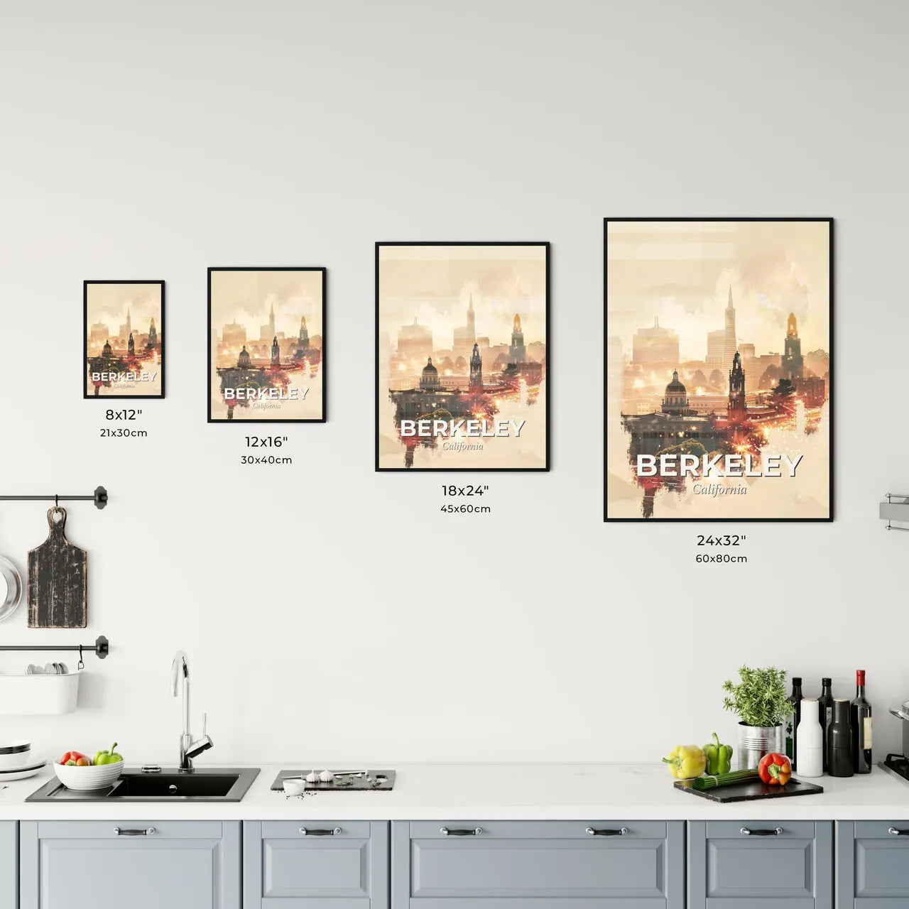 Berkeley City Skyline Double Exposure Composite Art Office Art