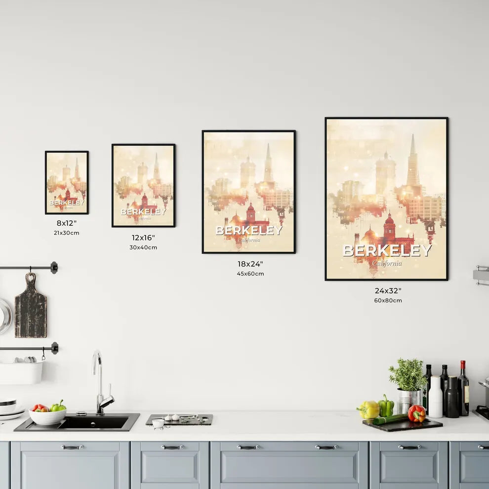 Berkeley City Skyline Pastel Sunset Canvas Decor Office Art