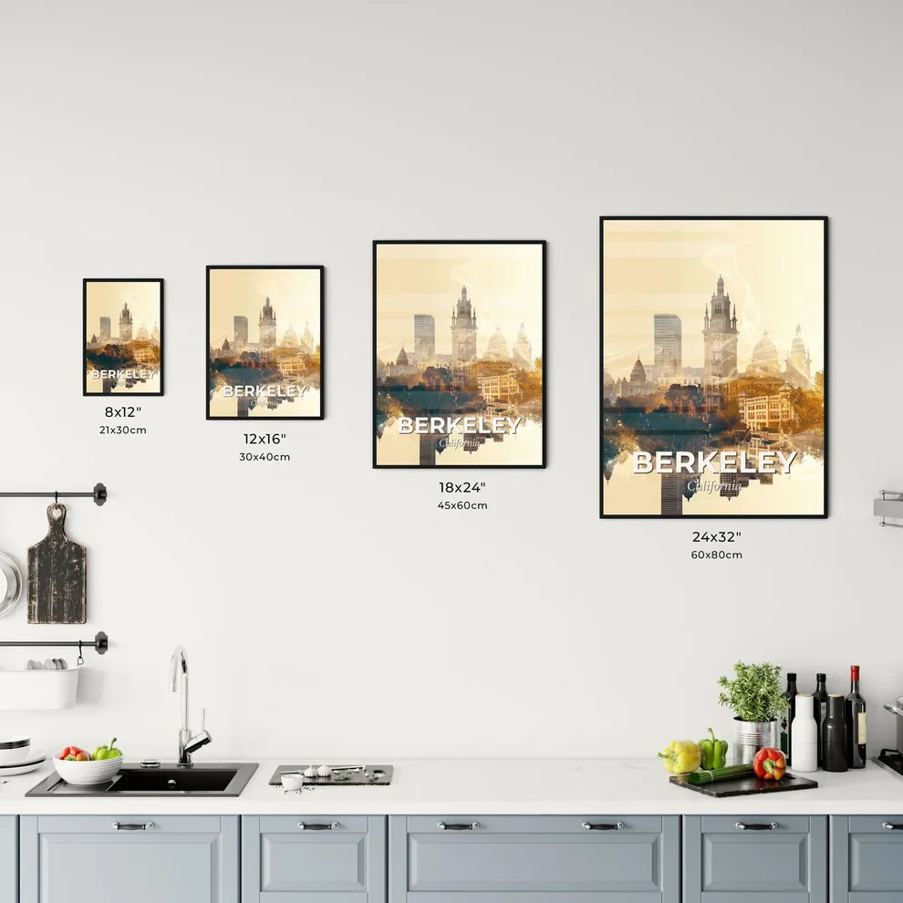 Berkeley City Skyline Double Exposure Composite Art Office Art