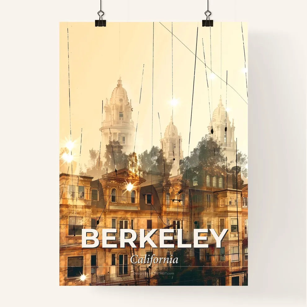 Berkeley City Lights Double Exposure Skyline Poster Poster