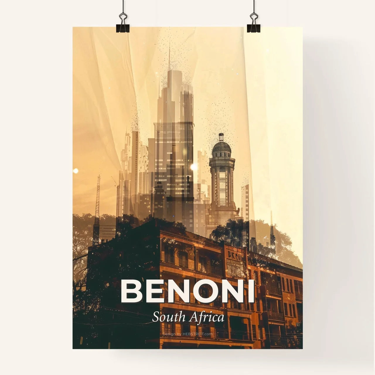 Benoni City Skyline Art Composite Postcard Poster