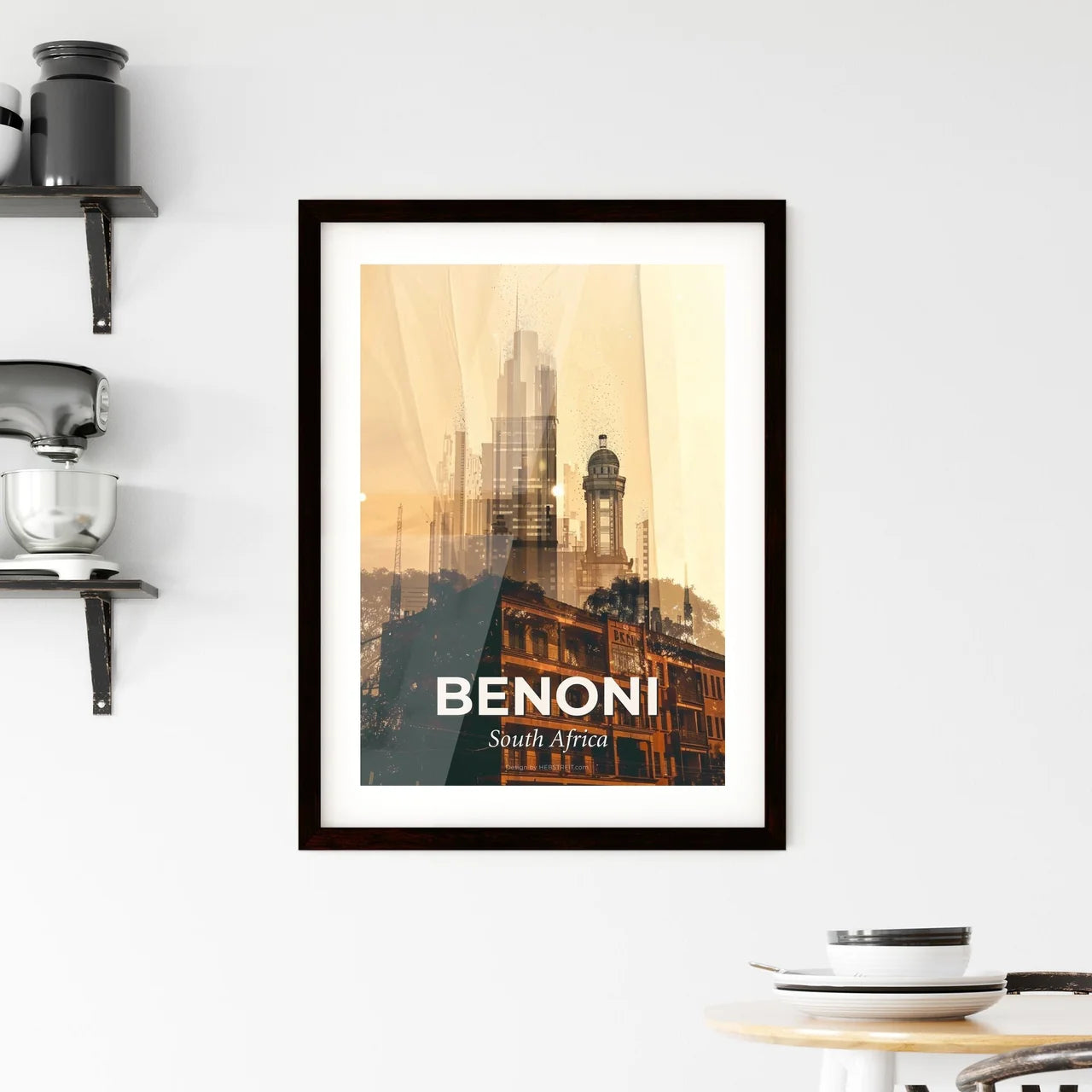 Benoni City Skyline Art Composite Postcard Framed Print