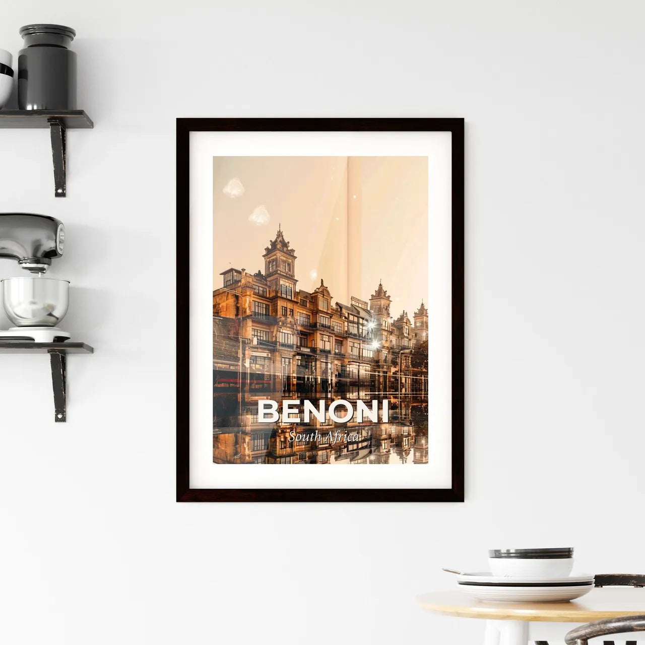 Benoni Skyline Iconic Architecture Contemporary Art Poster Framed Print