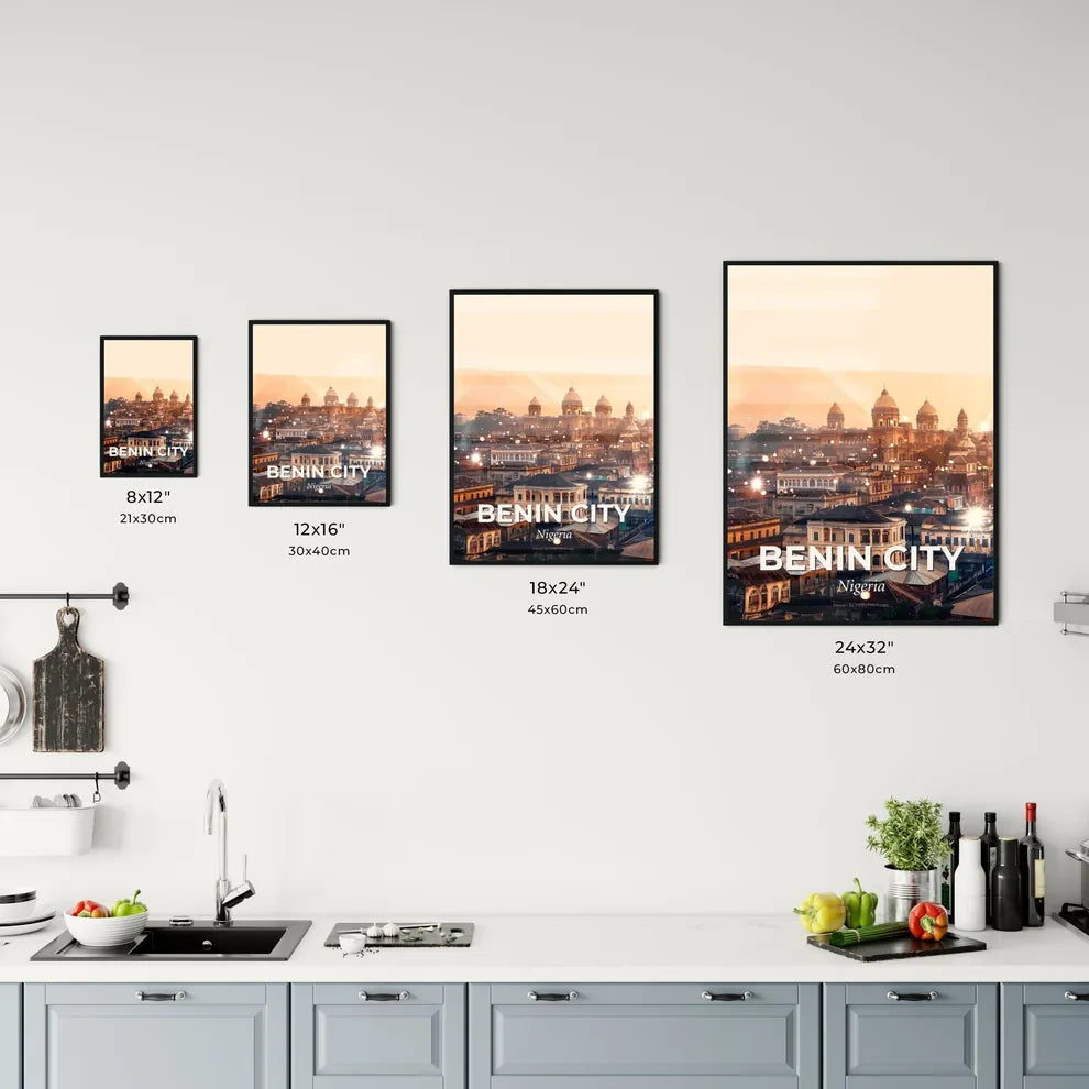 Benin City Architectural Icon Skyline Poster Office Art