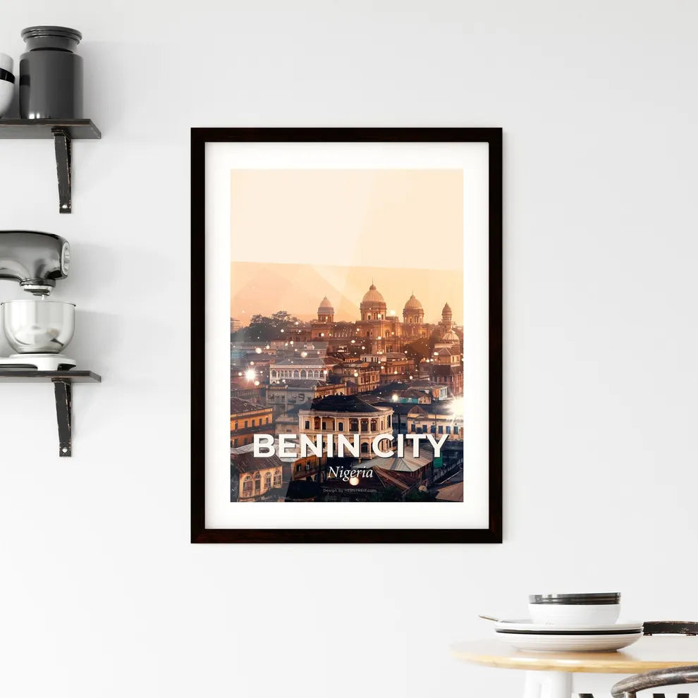 Benin City Architectural Icon Skyline Poster Framed Print