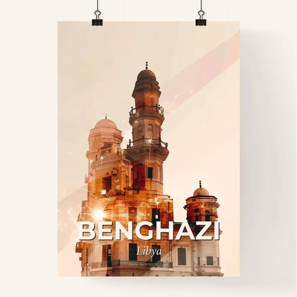 Benghazi Skyline Double Exposure Poster Art Poster