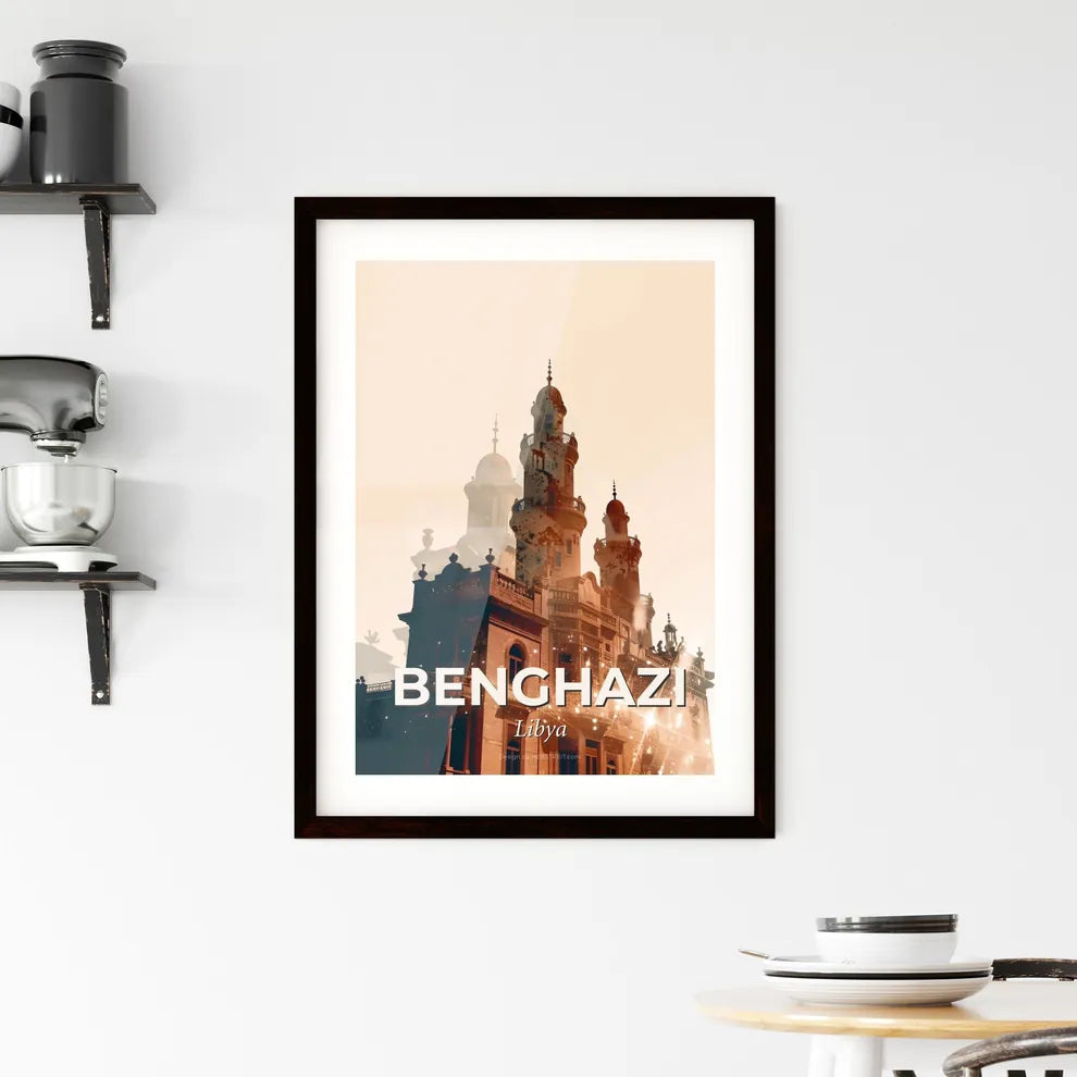 Benghazi City Lights Architectural Wonder Poster Framed Print