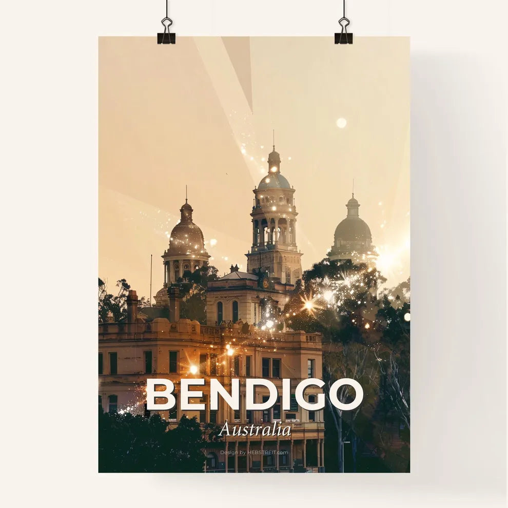 Bendigo Skyline Double Exposure Poster Design Poster