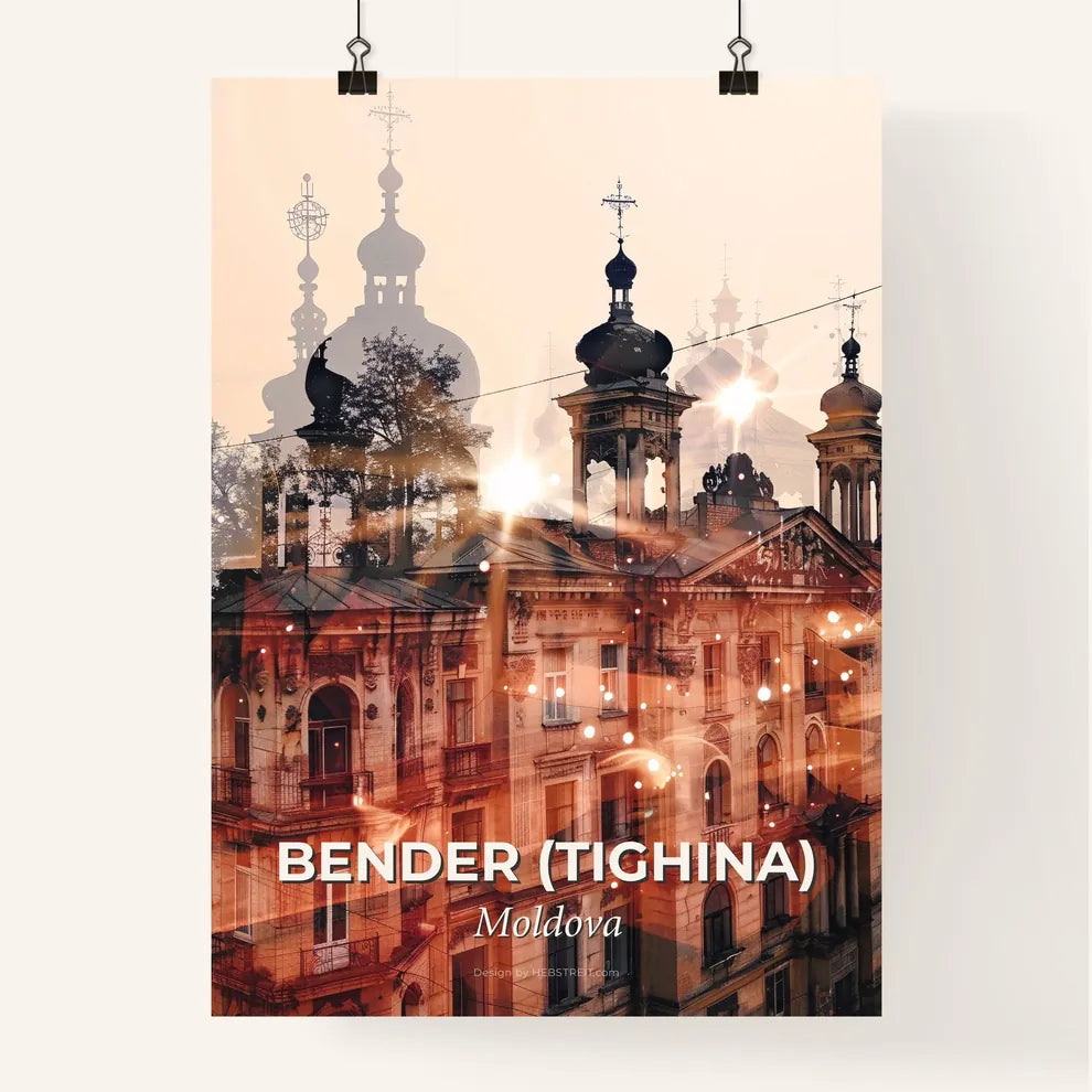 Bender (Tighina) City Skyline Composite Art Poster