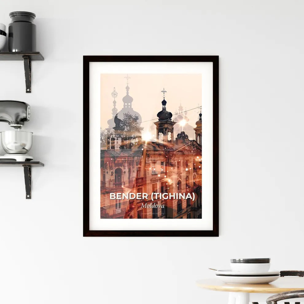 Bender (Tighina) City Skyline Composite Art Framed Print