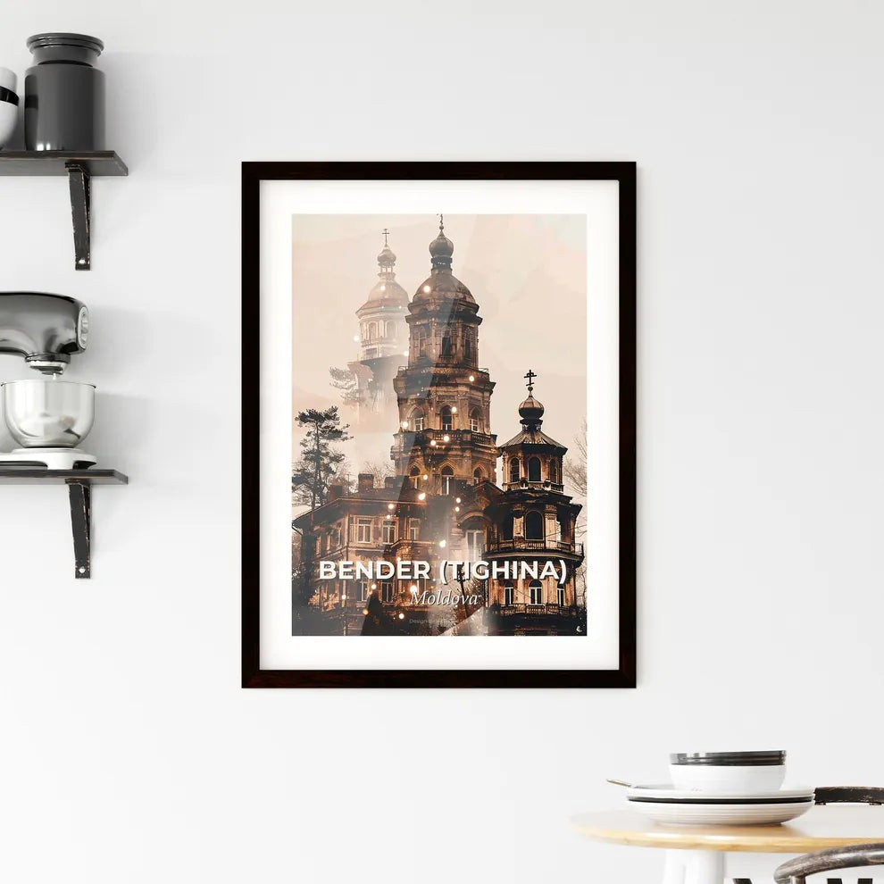 Bender City Skyline Paper Poster Art Framed Print