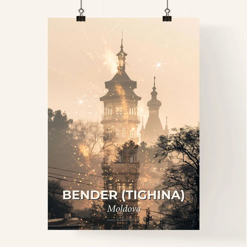 Bender City Skyline Beige Poster Art Poster