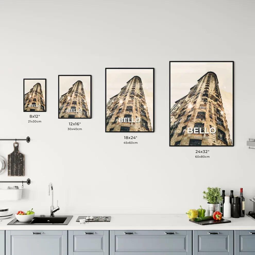 Bello, Colombia Skyline Silhouette Art Office Art