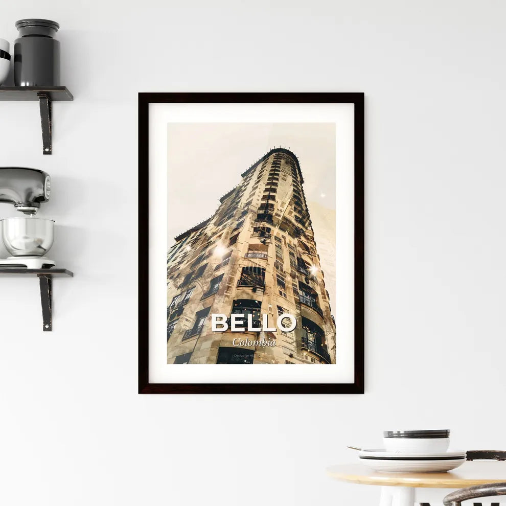 Bello, Colombia Skyline Silhouette Art Framed Print