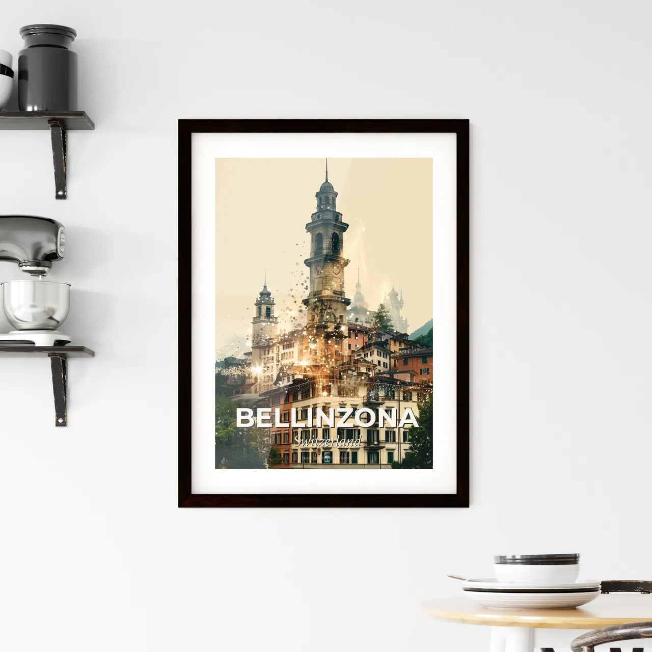Bellinzona: Skyline and Architecture Art Framed Print