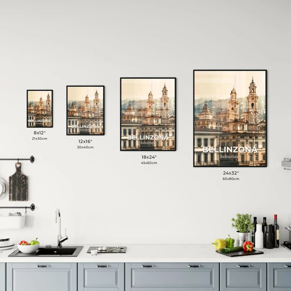 Bellinzona Skyline Composite Art Poster Office Art