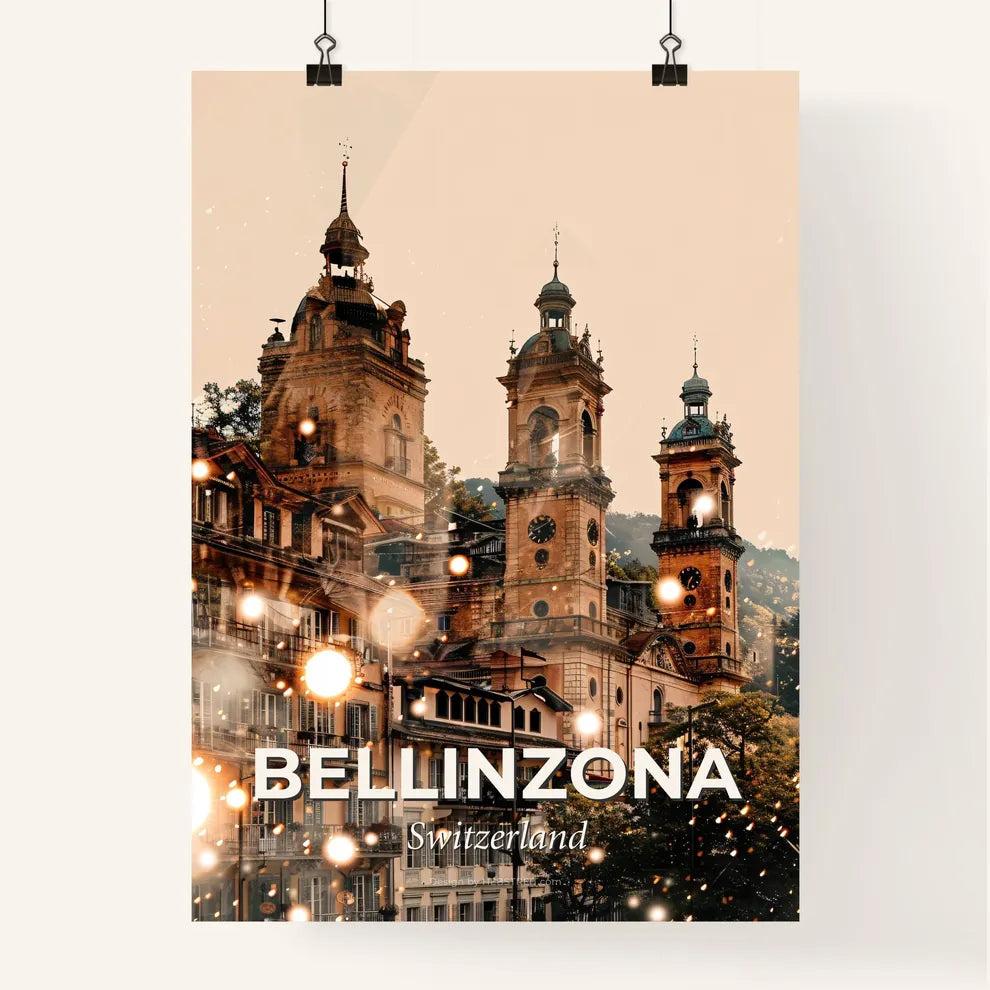 Bellinzona Skyline Architecture City Lights Poster Art Poster