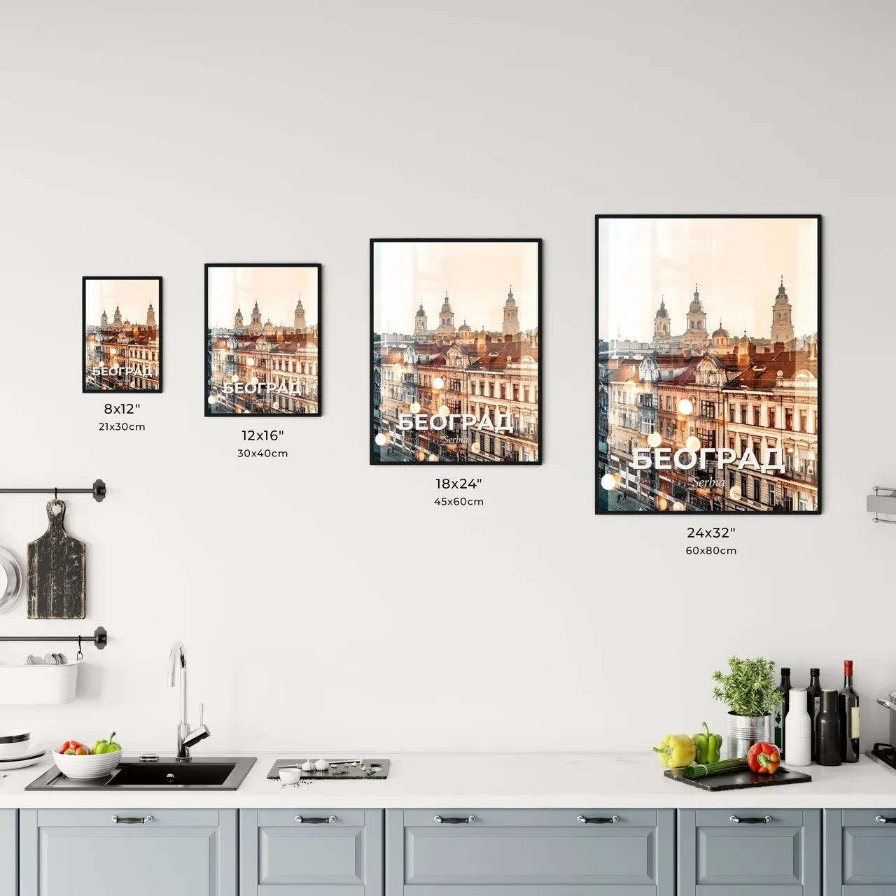 Belgrade City Skyline Serbian Architecture Poster Office Art