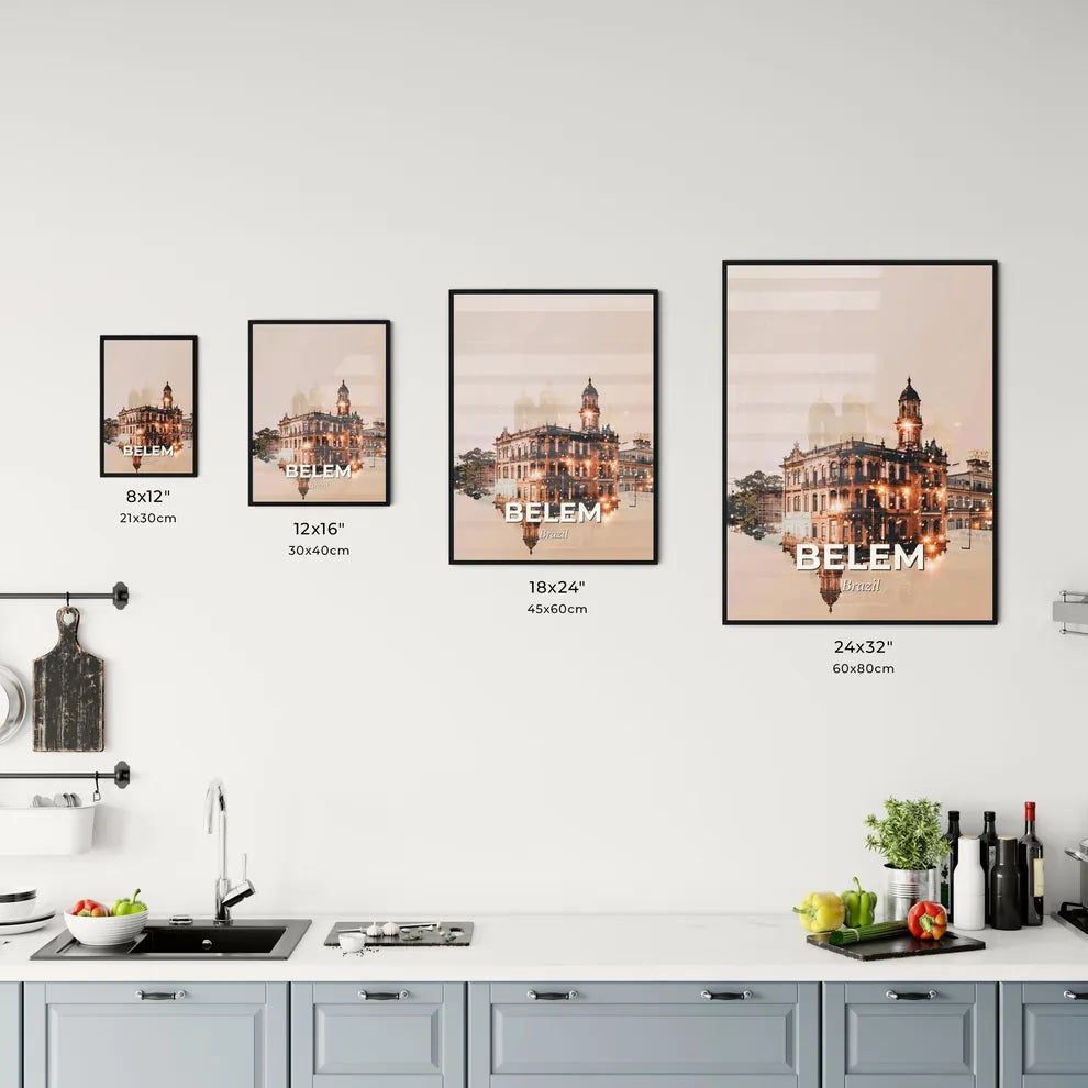 Belem City Skyline Local Icons Composite Artwork Poster Office Art