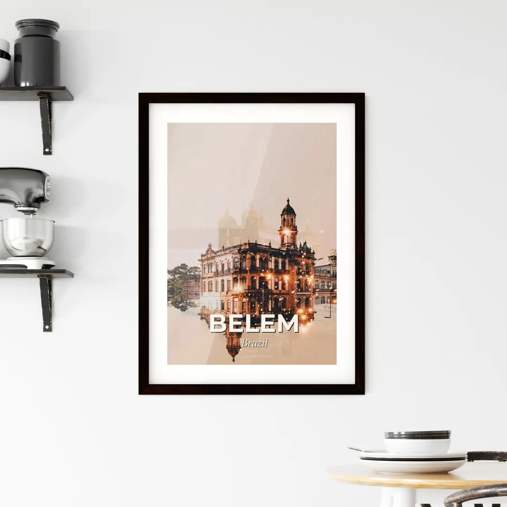 Belem City Skyline Local Icons Composite Artwork Poster Framed Print