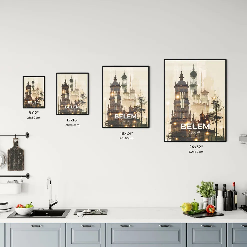 Belem Double Exposure City Art Skyline Vibrant Poster Office Art
