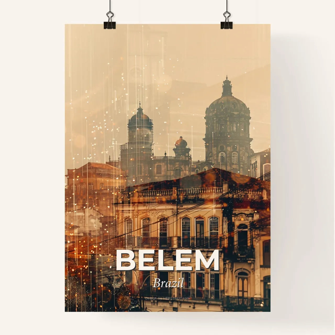 Belem Skyline Double Exposure Art Print Poster