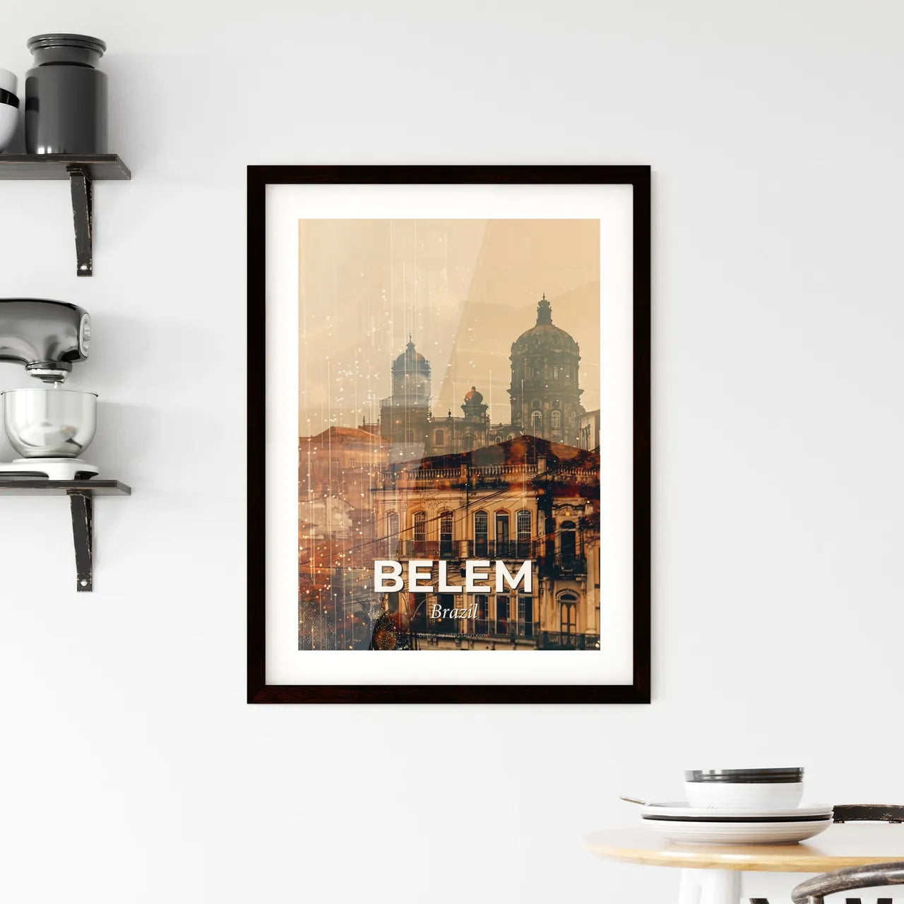 Belem Skyline Double Exposure Art Print Framed Print