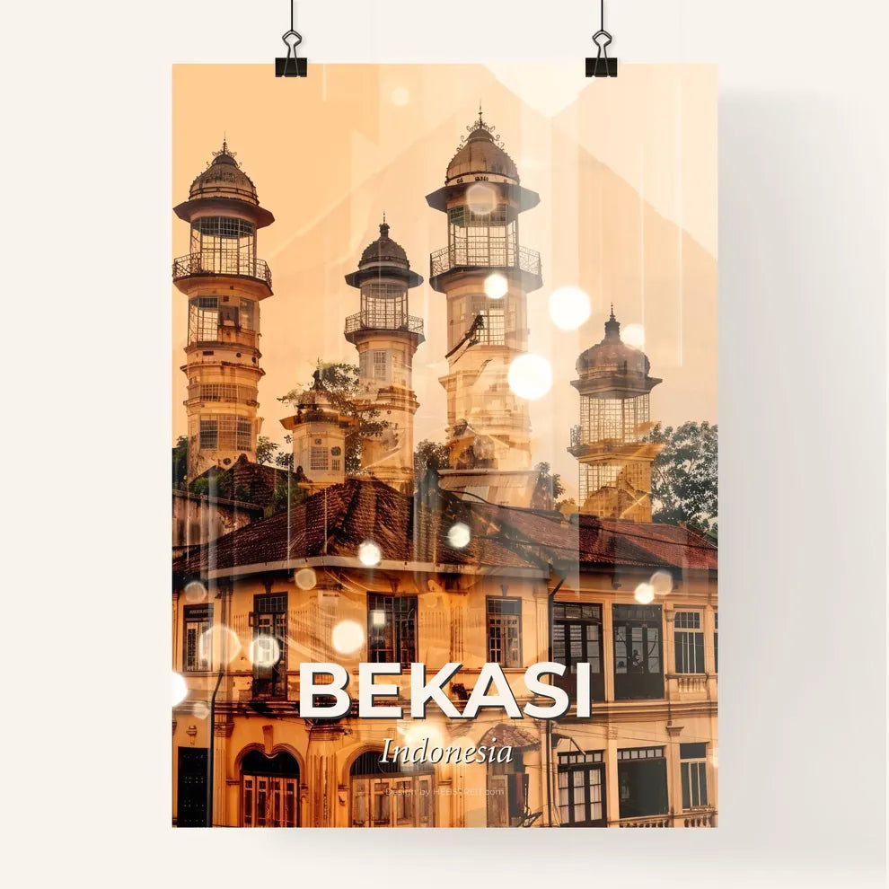 Bekasi Skyline Double Exposure Art Poster Poster