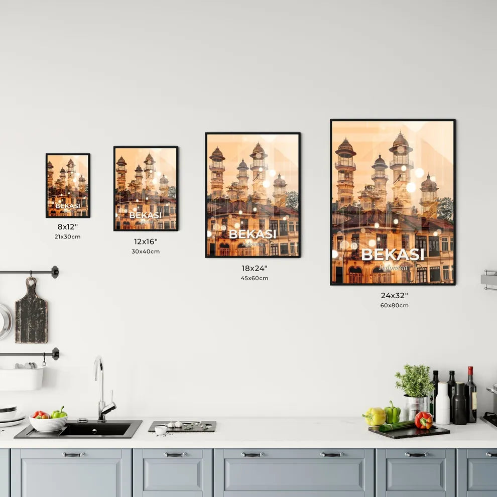 Bekasi Skyline Double Exposure Art Poster Office Art