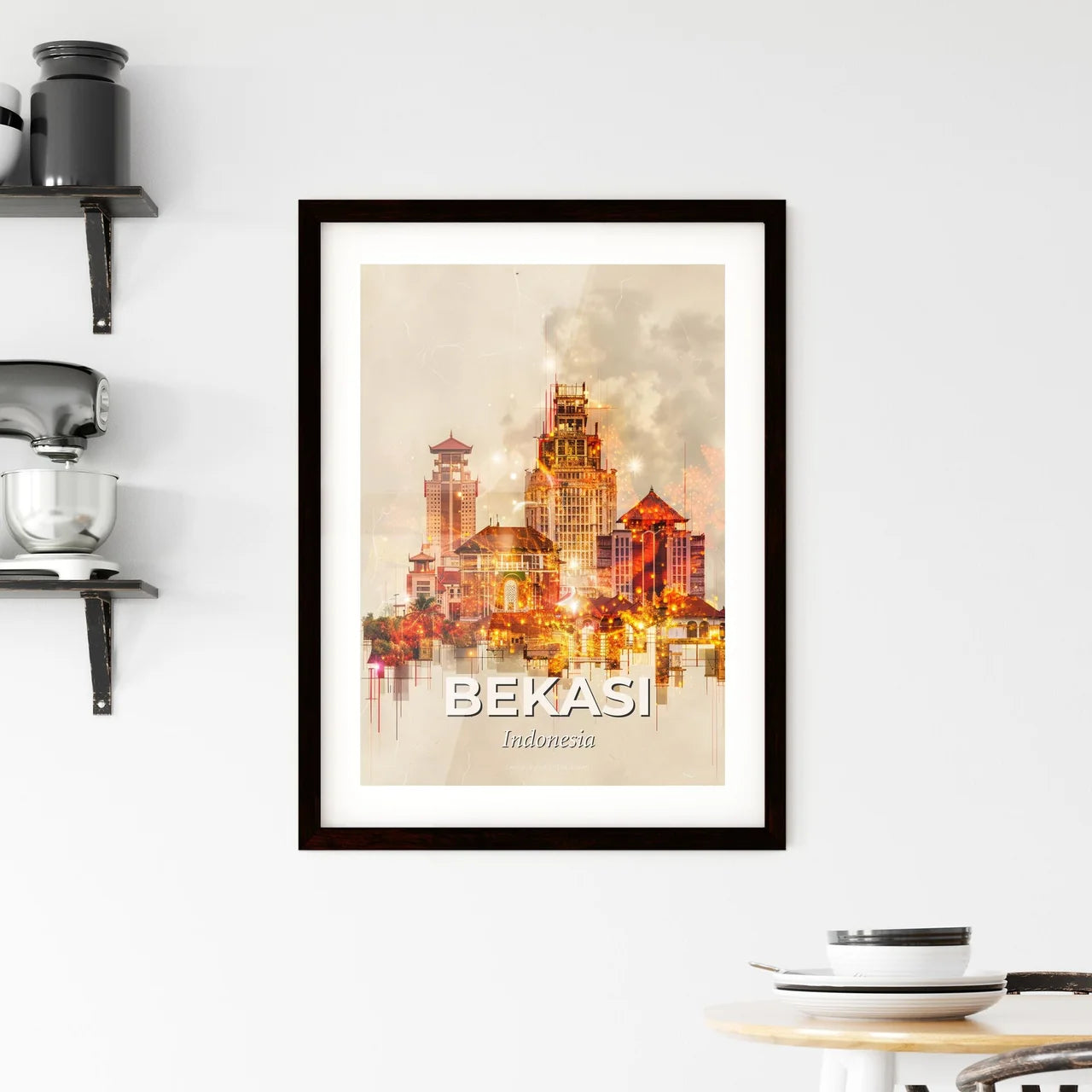 Bekasi: Skyline in Double Exposure Framed Print