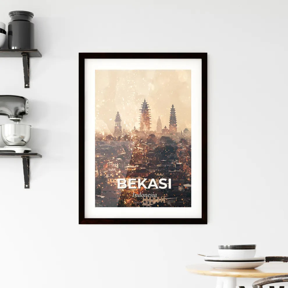Bekasi Skyline Impressions at Night Framed Print