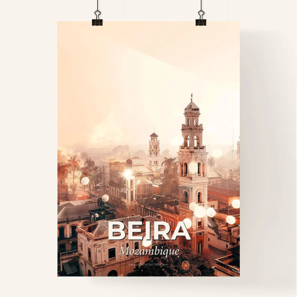 Beira City Skyline Composite Art, High Resolution Poster
