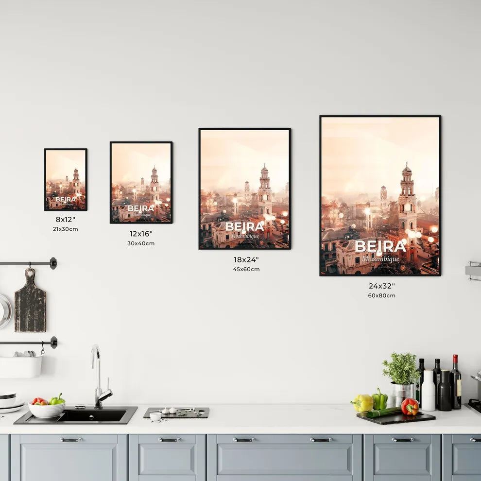 Beira City Skyline Composite Art, High Resolution Office Art