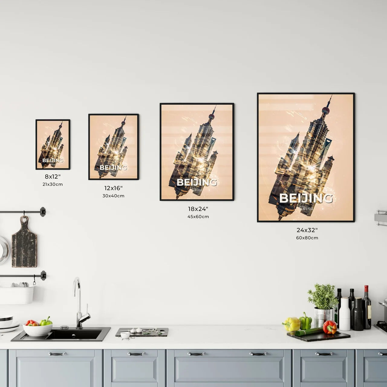 Beijing Skyline Art Composite Poster Office Art