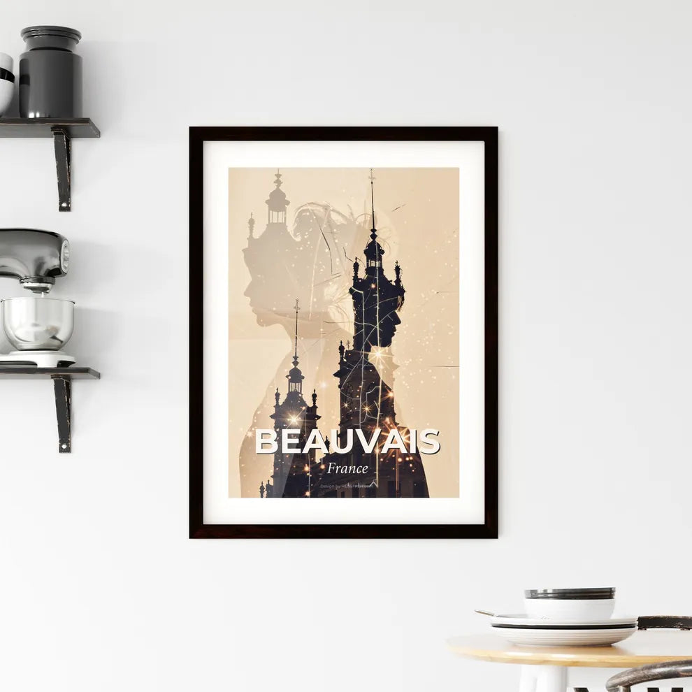 Beauvais Skyline Composite Art Poster Framed Print