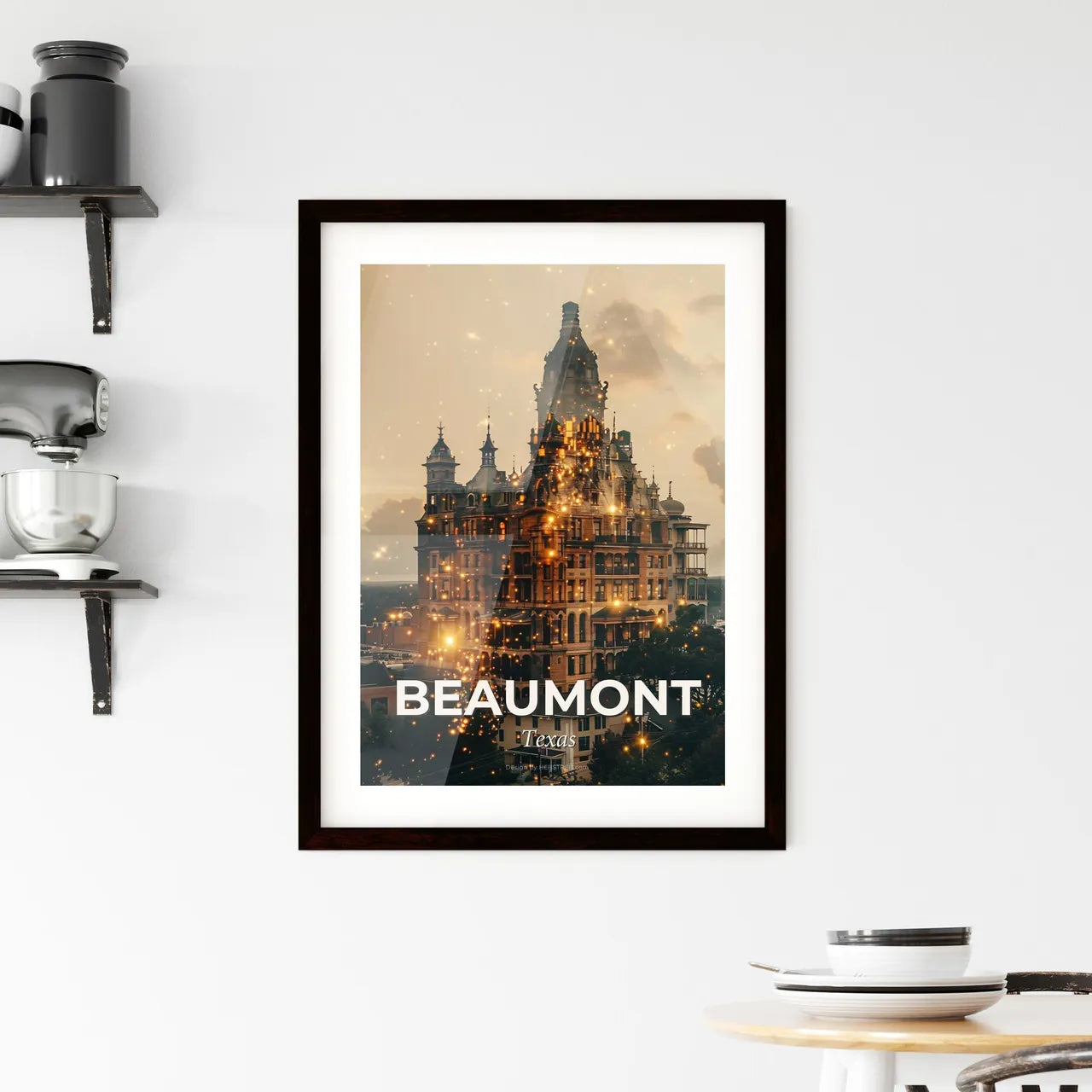 Beaumont Texas Skyline Architecture Composite Poster Framed Print