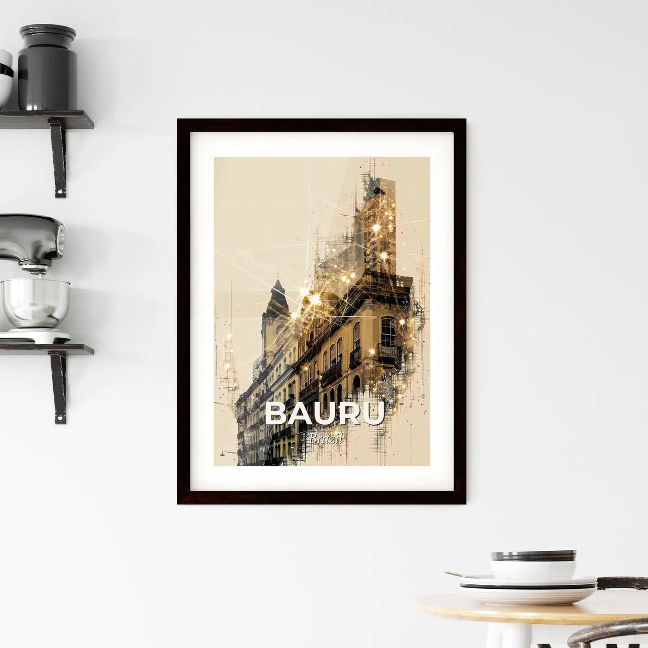 Bauru Brazil Skyline Panorama Poster Framed Print
